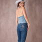 24142T Buckle Denim Women's Buckle Halter Top