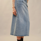 52156S Denim Women's Stretch Pencil Maxi Skirt Light Wash