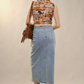 52156S Denim Women's Stretch Pencil Maxi Skirt Light Wash