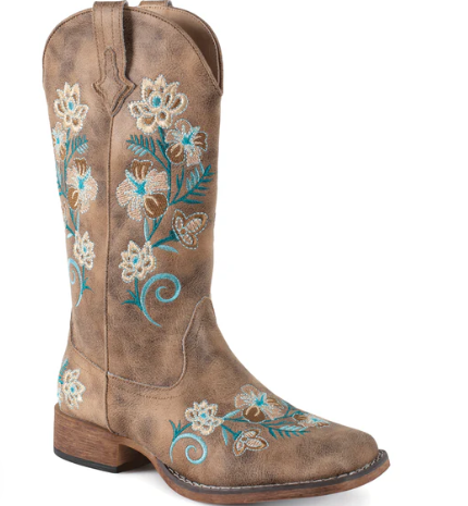 09-021-1903-3872 Roper Women's Bailey Bouquet Brown/Blue Floral