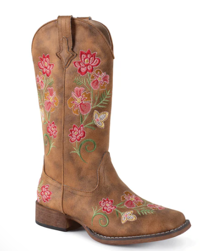 09-021-1903-3829 Roper Women's Bailey Bouquet Tan/Pink Floral