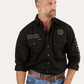 118110002-BLK/CMO Ringers Western Hawkeye Full Button Work Shirt Black & Camo