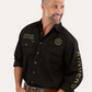 118110002-BLK/CMO Ringers Western Hawkeye Full Button Work Shirt Black & Camo