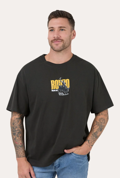 125121RW-CHC Ringers Western Men's "Who Gives A Buck" Tee Charcoal