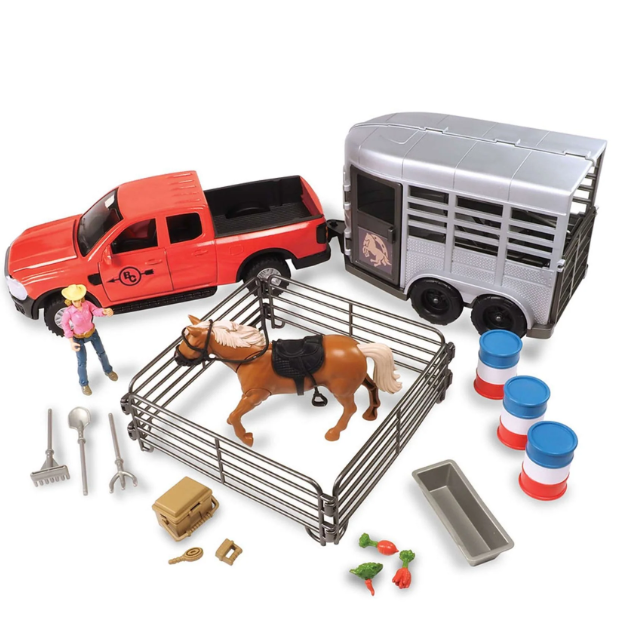 516BC Big Country Toys 24 Piece Truck & Horse Trailer Playset