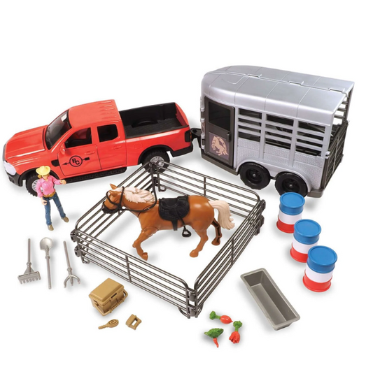 516BC Big Country Toys 24 Piece Truck & Horse Trailer Playset