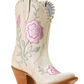 10074349 Ariat Women's Arrosa J Toe Western Boots - Ivory Pearl/Garden Shine