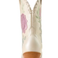 10074349 Ariat Women's Arrosa J Toe Western Boots - Ivory Pearl/Garden Shine