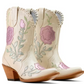 10074349 Ariat Women's Arrosa J Toe Western Boots - Ivory Pearl/Garden Shine