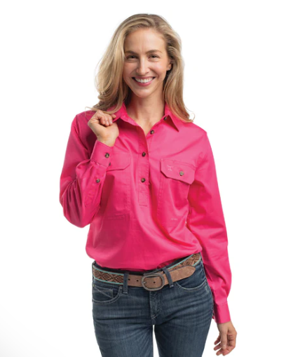 50505HPK Just Country Women's Brooke Work Shirt Hot Pink