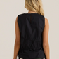 20251TWSS Elin Gathered Tie Top - Black