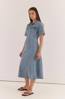 SS20718 Sass Women's Kara Denim Midi Dress