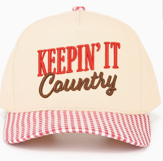 TCM0238 Keepin It Country Embroidered Trucker Cap