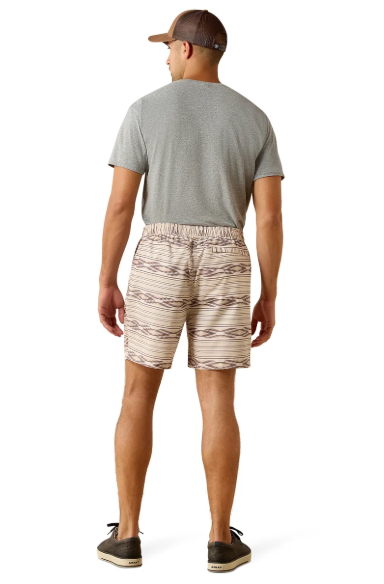 10071177 Ariat Men's "The Weekender" Island Fossil Southwest Stripe 6" Shorts
