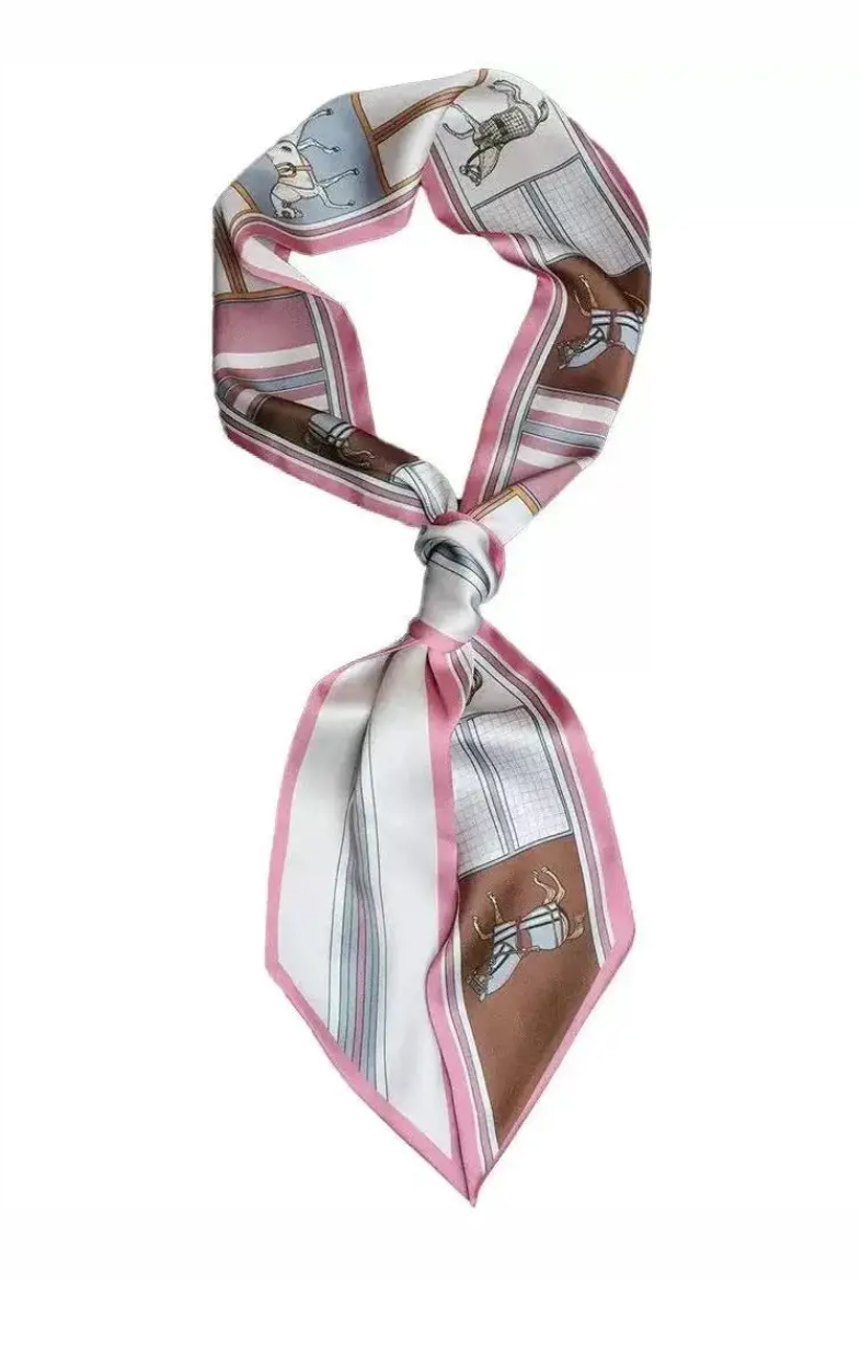 NSHRP  Satin neck scarf - Horsing around pink