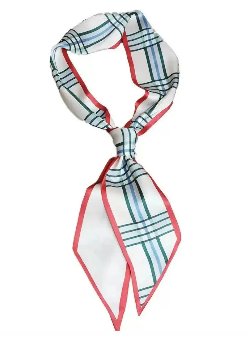 NSRCH  Satin neck scarf - Check Red