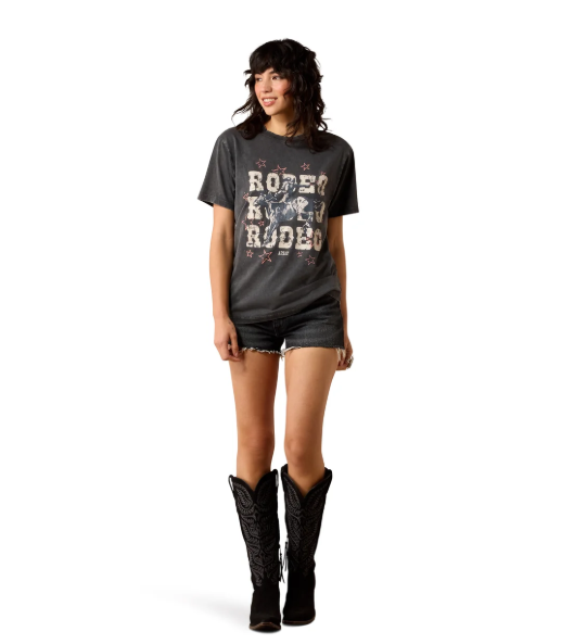 10071179 Ariat Women's Star Spangled Rodeo SS Tee Charcoal