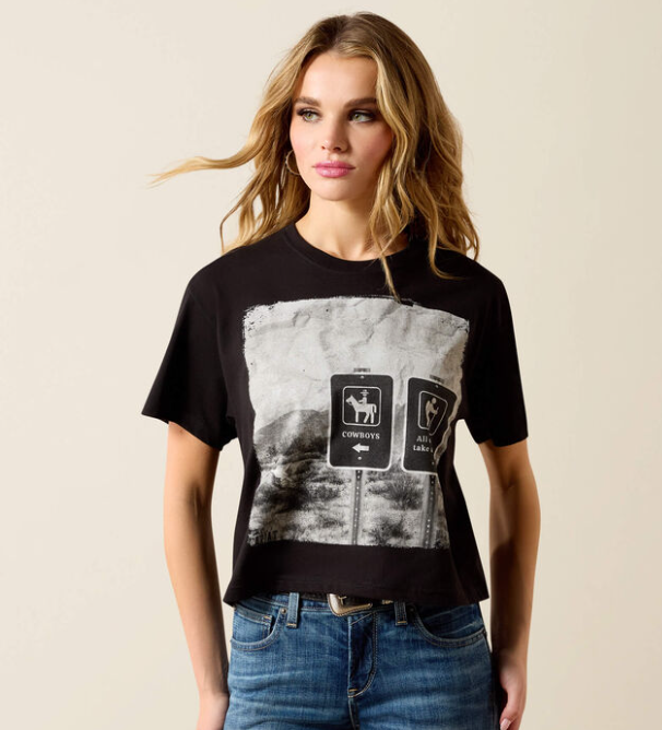 10071130 Ariat Women's "Others Take A Hike" SS Tee Black