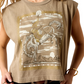 10071709 Ariat Women's Bandana Rider Muscle Tank Faded Brown