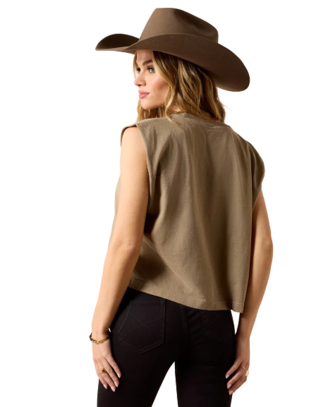 10071709 Ariat Women's Bandana Rider Muscle Tank Faded Brown