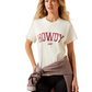 10079910 Ariat Women's Collegiate Howdy SS Tee Cream/Maroon