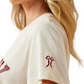 10079910 Ariat Women's Collegiate Howdy SS Tee Cream/Maroon