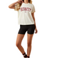 10079910 Ariat Women's Collegiate Howdy SS Tee Cream/Maroon
