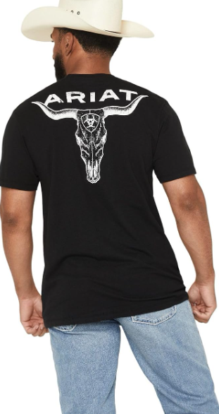 10058431 Ariat Men's Stipple Steer Classic Fit Tee Black