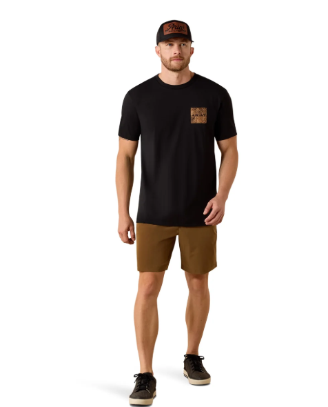 10071159 Ariat Men's Boot Leather Patch SS Tee Black