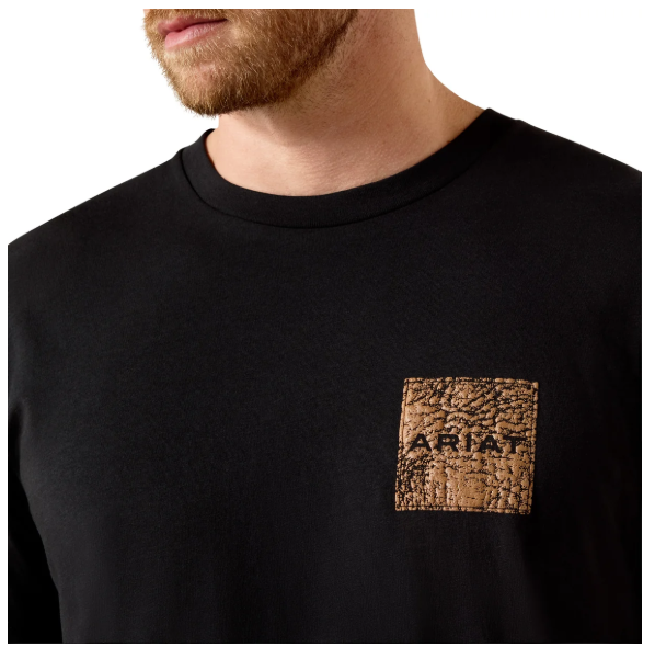 10071159 Ariat Men's Boot Leather Patch SS Tee Black