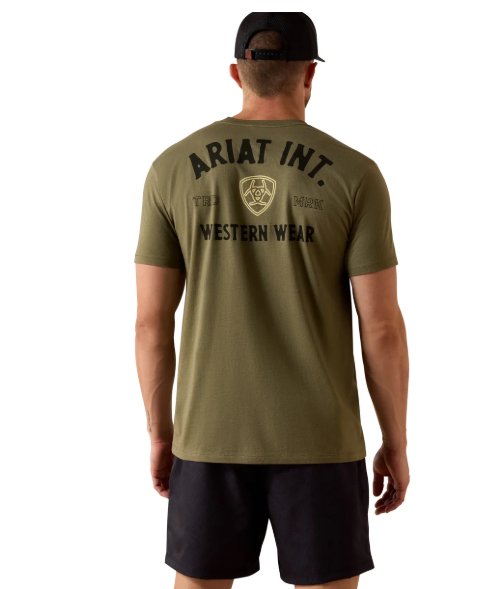 10073962 Ariat Men's Outline Shop SS Tee Military Heather