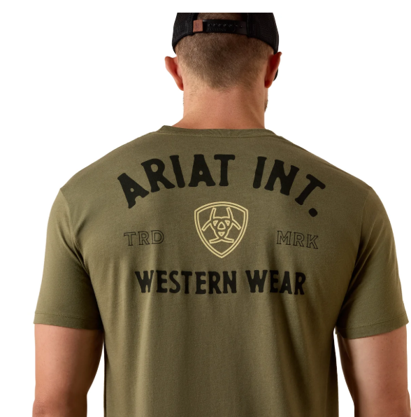 10073962 Ariat Men's Outline Shop SS Tee Military Heather