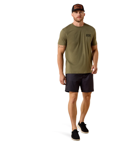 10073962 Ariat Men's Outline Shop SS Tee Military Heather