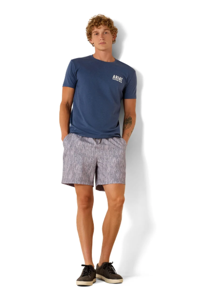 10073961 Ariat Men's Outline Shop SS Tee Navy Heather