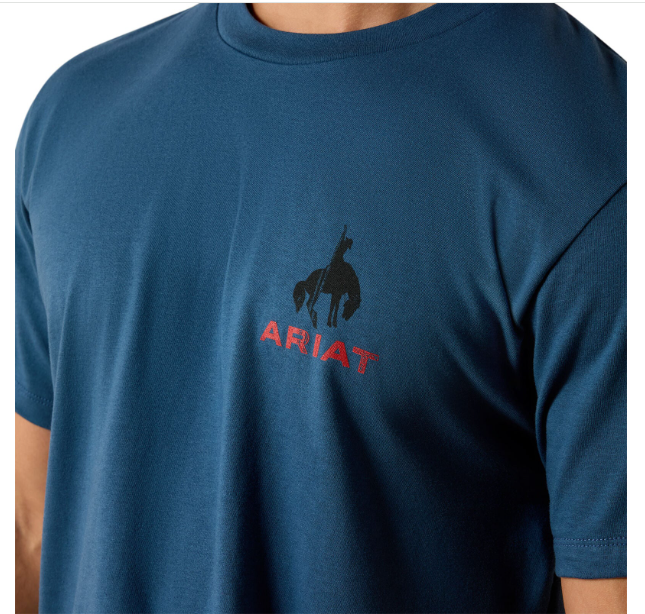 10071192 Ariat Men's Flag Bronco SS Tee Key Largo