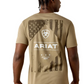 10070421 Ariat Men's Wooden Diamond Flag SS Tee Fallen Rock