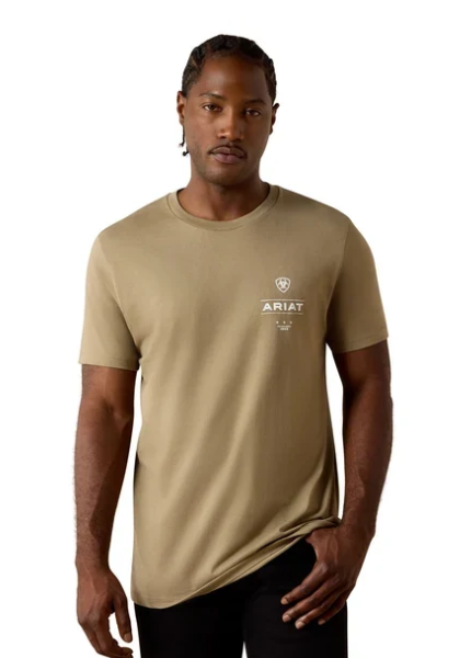 10070421 Ariat Men's Wooden Diamond Flag SS Tee Fallen Rock