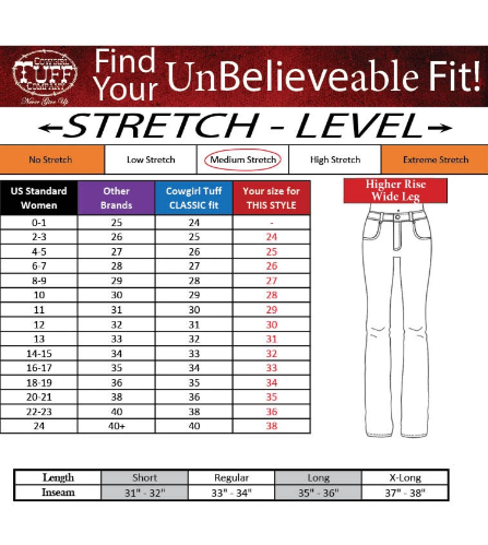 C01-JLTWTR-LWH Cowgirl TUff Light Wide Leg Trouser Short Leg