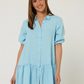 RMPC178 Pilbara Monica Linen 3/4 Sleeve Dress  Airy Blue