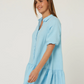 RMPC178 Pilbara Monica Linen 3/4 Sleeve Dress  Airy Blue