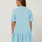 RMPC178 Pilbara Monica Linen 3/4 Sleeve Dress  Airy Blue