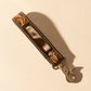 S-14466  Hide Inlay Key Fob Dark Brown