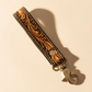 S-14466  Hide Inlay Key Fob Dark Brown