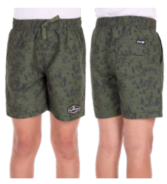 P6S3302324 Pure Western Boy's Jimmy Boardshort Green