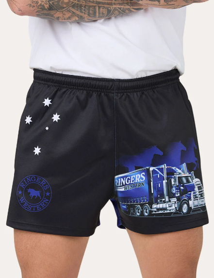 125167RW-BLU Ringers Western Unisex Road Rumble Footy Short Blue