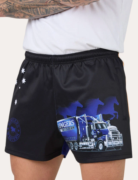 125167RW-BLU Ringers Western Unisex Road Rumble Footy Short Blue