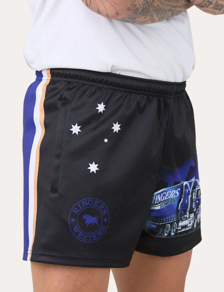 125167RW-BLU Ringers Western Unisex Road Rumble Footy Short Blue
