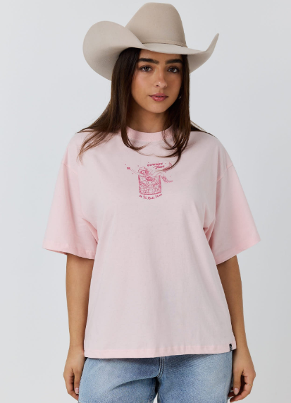 225126RW Ringers Western Women's Cowboy Tears T-Shirt Barley Pink