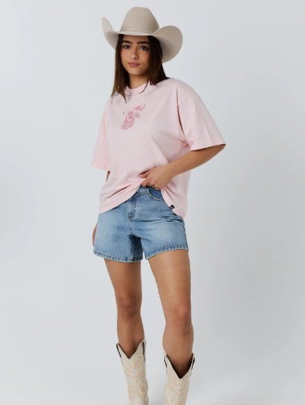225126RW Ringers Western Women's Cowboy Tears T-Shirt Barley Pink