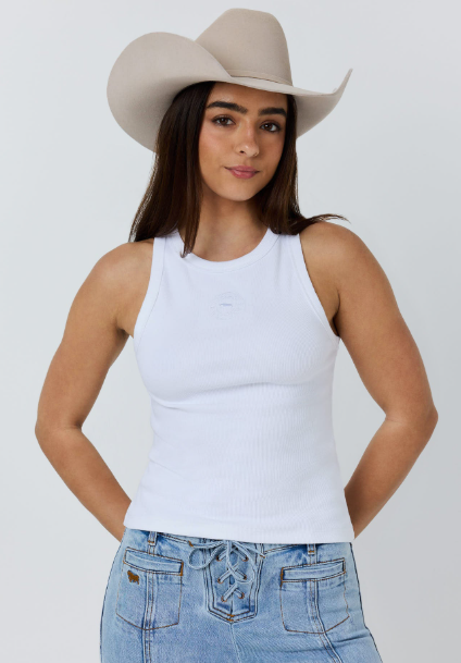 225229RW Ringers Western Women's Essential Classic Rib Tank White